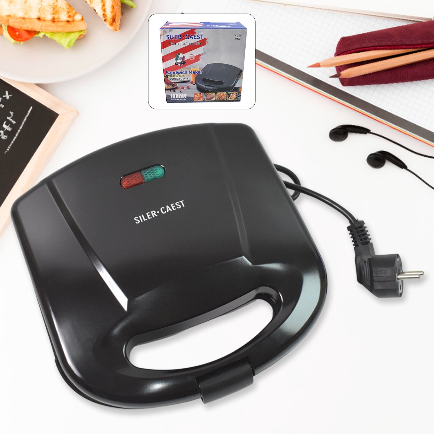 Sandwich Maker Makes Sandwich Non-Stick Plates| Easy to Use with Indicator Lights Sandwich toaster Sandwich Maker Makes Sandwich Non-Stick Plates| Easy to Use with Indicator Lights Sandwich toaster